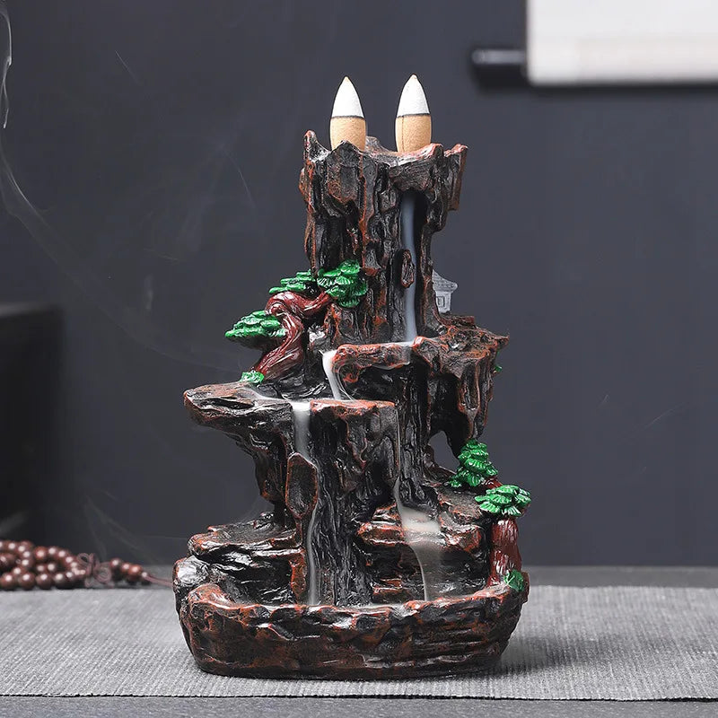 (1) Mountains River Waterfall Incense Burner Fountain Backflow Aroma Smoke Censer Holder Office Home Unique Crafts+100 Incense Cones (Copy) (Copy) (Copy) (Copy) (Copy)