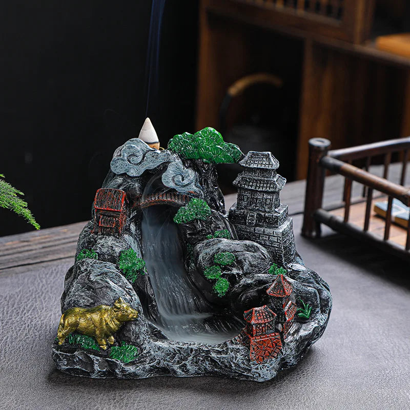 (1) Mountains River Waterfall Incense Burner Fountain Backflow Aroma Smoke Censer Holder Office Home Unique Crafts+100 Incense Cones (Copy) (Copy) (Copy) (Copy) (Copy)