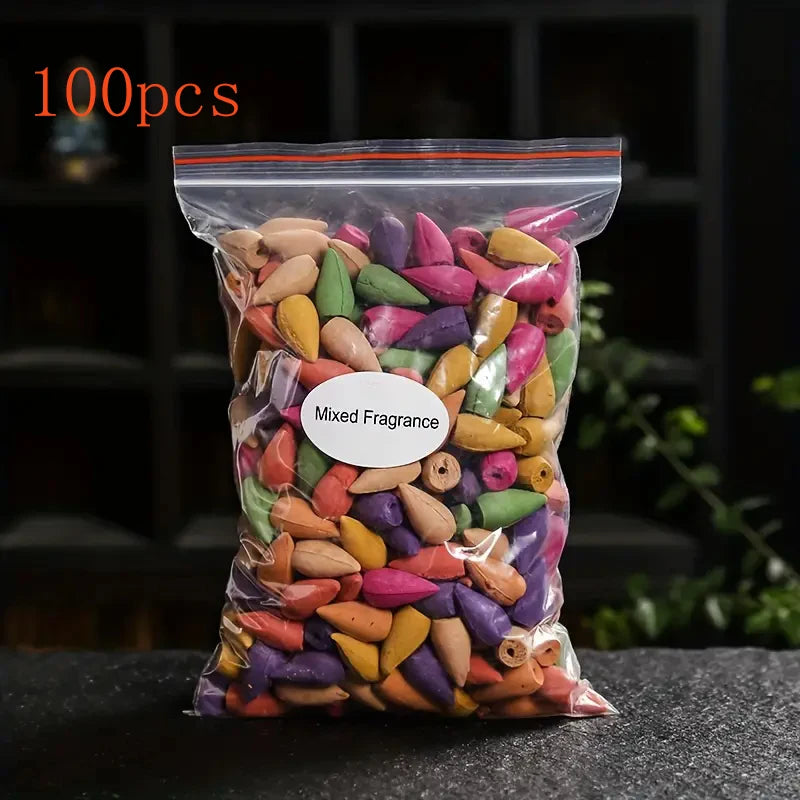 Mixed Waterfall Smoke Backflow Natural Incense Cone Incense Sandal Lavender Multi-scented Suitable for Places Tea Room Yoga Room