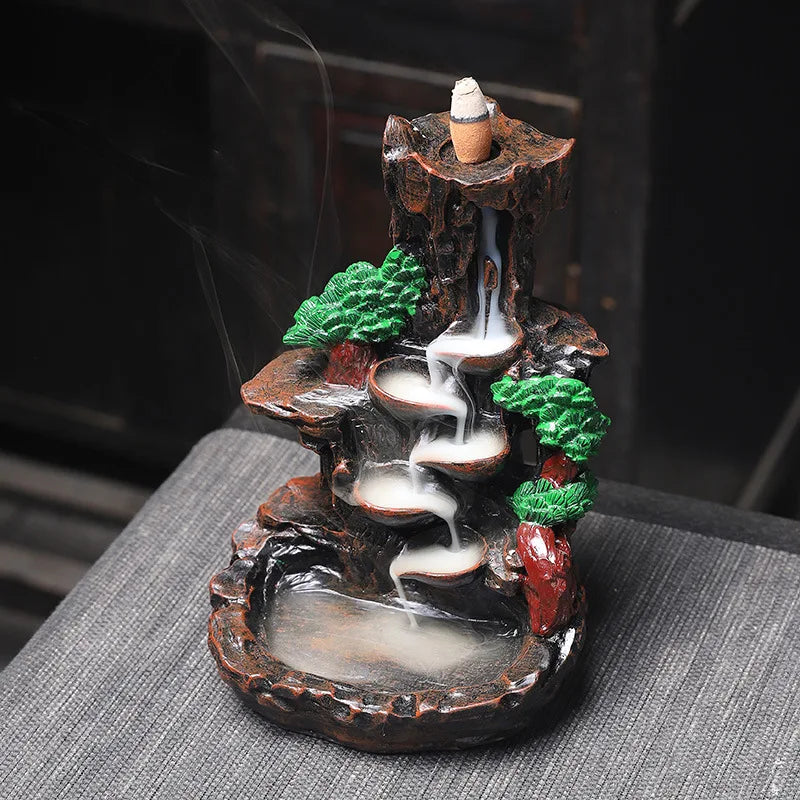 (1) Mountains River Waterfall Incense Burner Fountain Backflow Aroma Smoke Censer Holder Office Home Unique Crafts+100 Incense Cones (Copy) (Copy) (Copy) (Copy) (Copy)
