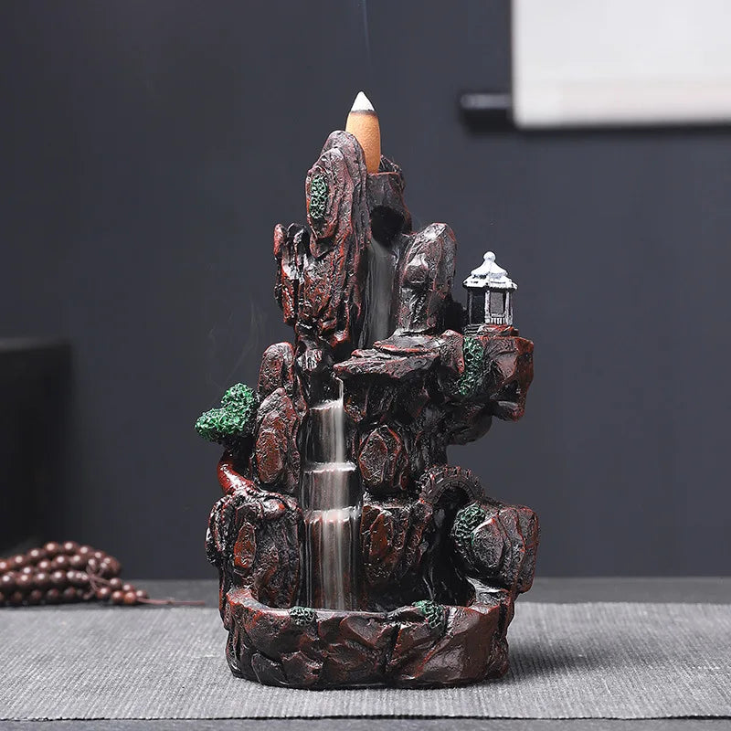 (1) Mountains River Waterfall Incense Burner Fountain Backflow Aroma Smoke Censer Holder Office Home Unique Crafts+100 Incense Cones (Copy) (Copy) (Copy) (Copy) (Copy)
