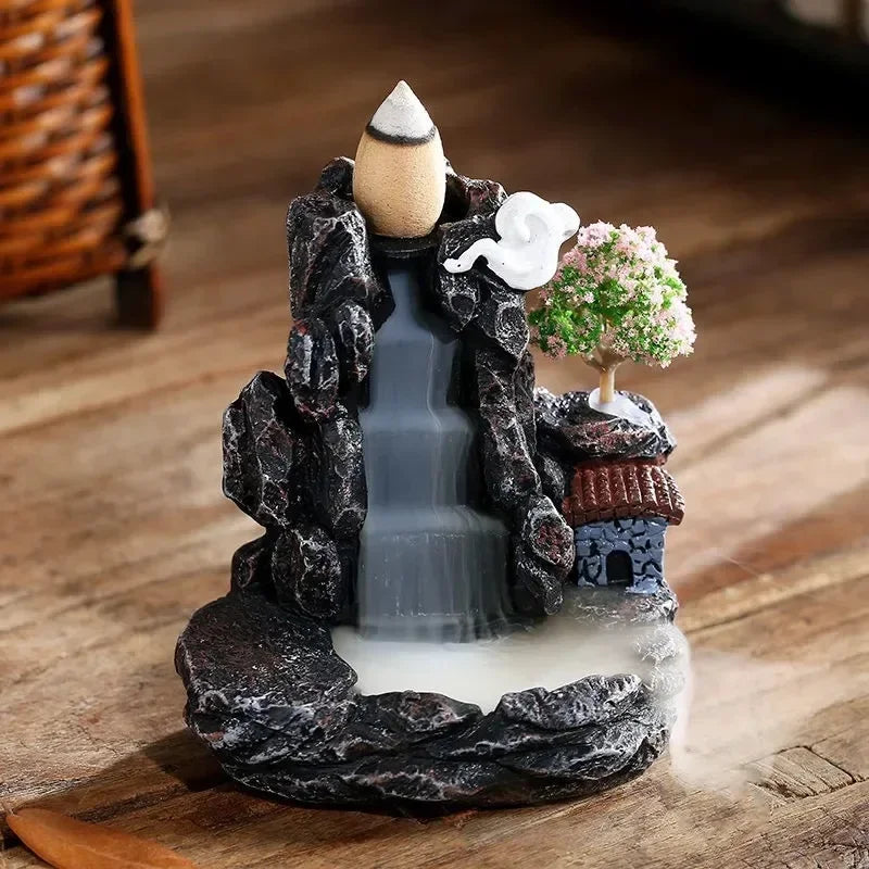 (3) Incense Burner Mountains River Waterfall Fragrance Fireplace Backflow Aroma Smoke Zen Censer Holder Decoration for Home (Copy) (Copy)