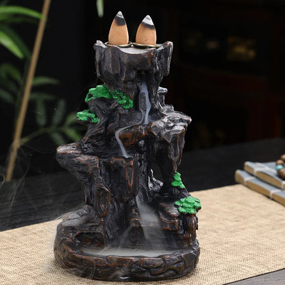 (1) 1pc, mountain design reflux incense stand, waterfall incense burner, spa, yoga, meditation, gift decorations for home decoration (Copy)