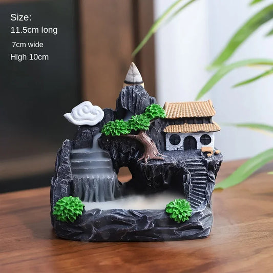(2) 2024 Resin Reflux Incense Burner Tower Sandalwood Decoration Home Indoor Aromatherapy Mosquito Repellent Incense Burner Ornament (Copy) (Copy) (Copy)