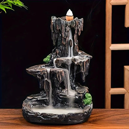 (1) 1pc, mountain design reflux incense stand, waterfall incense burner, spa, yoga, meditation, gift decorations for home decoration (Copy)