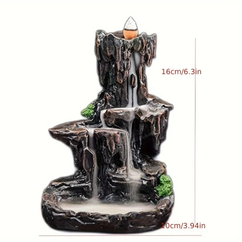 (1) 1pc, mountain design reflux incense stand, waterfall incense burner, spa, yoga, meditation, gift decorations for home decoration (Copy)