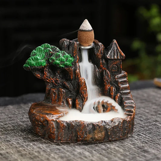 (3) 2025 Mountains River Waterfall Reflux Incense Burner Fountain Backflow Aroma Smoke Censer Holder Home Crafts +60 Incense Cones (Copy) (Copy) (Copy)
