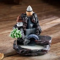 (4) Incense Burner Mountains River Waterfall Fragrance Fireplace Backflow Aroma Smoke Zen Censer Holder Decoration for Home (Copy)