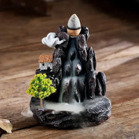 (3) Incense Burner Mountains River Waterfall Fragrance Fireplace Backflow Aroma Smoke Zen Censer Holder Decoration for Home (Copy) (Copy)