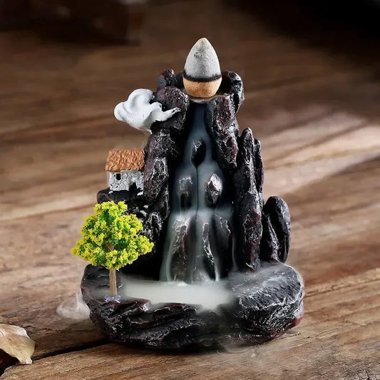 (3) Incense Burner Mountains River Waterfall Fragrance Fireplace Backflow Aroma Smoke Zen Censer Holder Decoration for Home (Copy) (Copy)