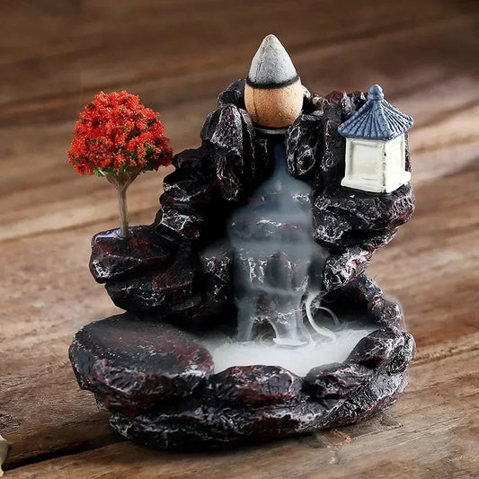 (1) Incense Burner Mountains River Waterfall Fragrance Fireplace Backflow Aroma Smoke Zen Censer Holder Decoration for Home (Copy) (Copy) (Copy) (Copy)