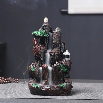 (2) Mountains River Waterfall Incense Burner Fountain Backflow Aroma Smoke Censer Holder Office Home Unique Crafts+100 Incense Cones (Copy) (Copy) (Copy) (Copy)
