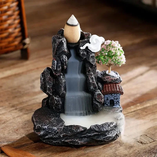 (2) Incense Burner Mountains River Waterfall Fragrance Fireplace Backflow Aroma Smoke Zen Censer Holder Decoration for Home (Copy) (Copy) (Copy)