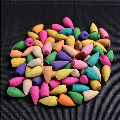 10pc/bag Natural Waterfall Incense Cones Reflux Tower Incense for Burner Smoke Backflow Cone Fragrance Lavender Aromatherapy