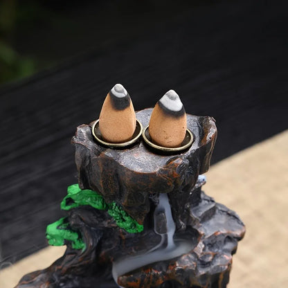 (1) 1pc, mountain design reflux incense stand, waterfall incense burner, spa, yoga, meditation, gift decorations for home decoration (Copy)