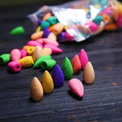 10pc/bag Natural Waterfall Incense Cones Reflux Tower Incense for Burner Smoke Backflow Cone Fragrance Lavender Aromatherapy