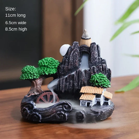 (3) 2024 Resin Reflux Incense Burner Tower Sandalwood Decoration Home Indoor Aromatherapy Mosquito Repellent Incense Burner Ornament (Copy) (Copy)