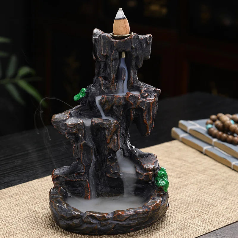 (1) 1pc, mountain design reflux incense stand, waterfall incense burner, spa, yoga, meditation, gift decorations for home decoration (Copy)