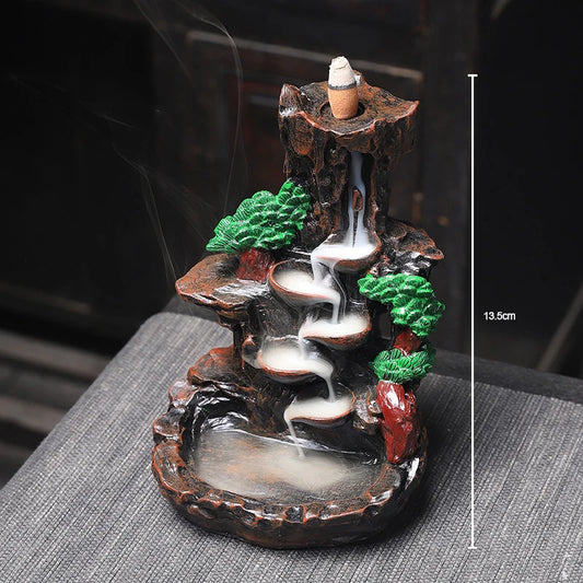 (1) Mountains River Waterfall Incense Burner Fountain Backflow Aroma Smoke Censer Holder Office Home Unique Crafts+100 Incense Cones (Copy) (Copy) (Copy) (Copy) (Copy)