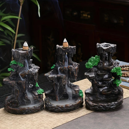 (1) 1pc, mountain design reflux incense stand, waterfall incense burner, spa, yoga, meditation, gift decorations for home decoration (Copy)