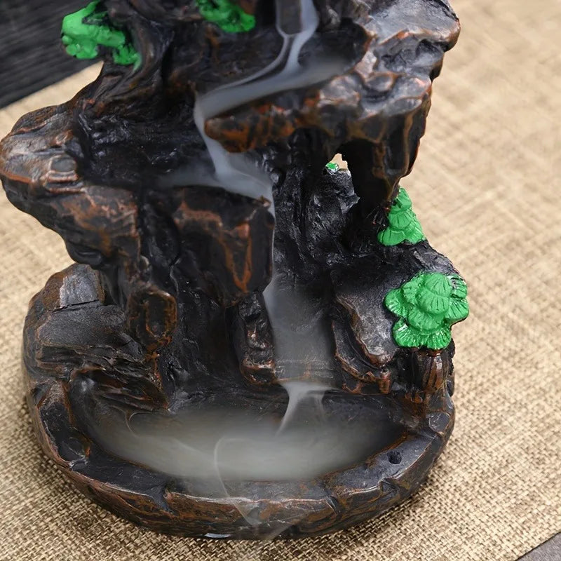 (1) 1pc, mountain design reflux incense stand, waterfall incense burner, spa, yoga, meditation, gift decorations for home decoration (Copy)