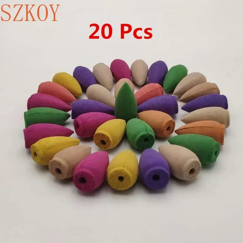 10pc/bag Natural Waterfall Incense Cones Reflux Tower Incense for Burner Smoke Backflow Cone Fragrance Lavender Aromatherapy